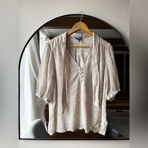 PAIGE | Esta silk Tieneck Blouse | size large - Picture 8 of 8